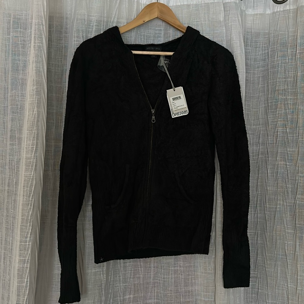 Barefoot Dream Cozy Chic zip up hoodie black NWT size S